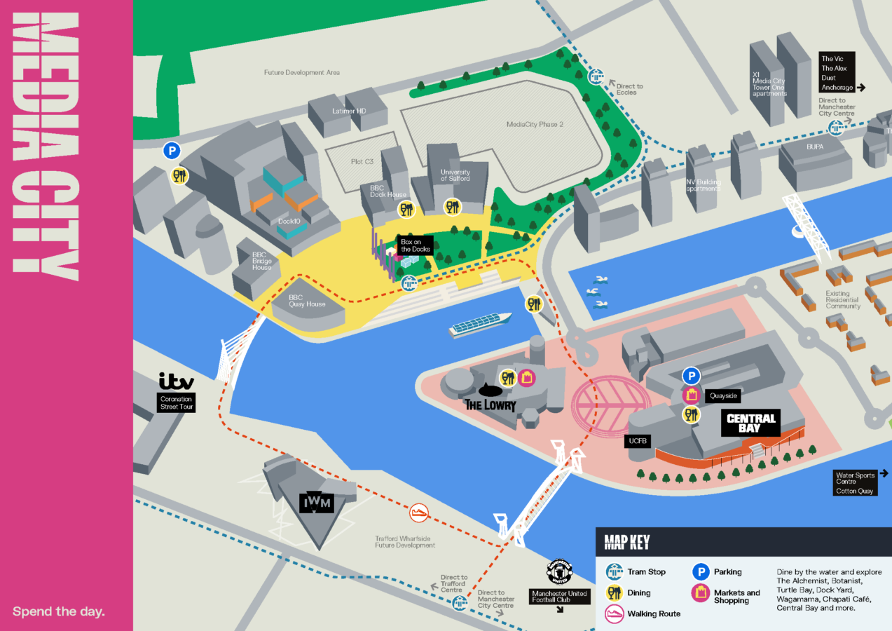 A illustrative map of the mediacity site from a birds eye view